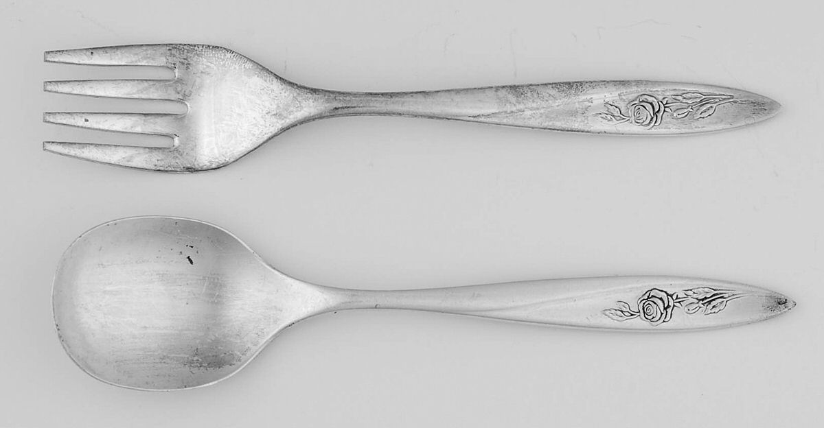 Morning Rose (Silverplate, 1960) 2 Pc Baby Set (BF, BS) by Oneida Silver-1