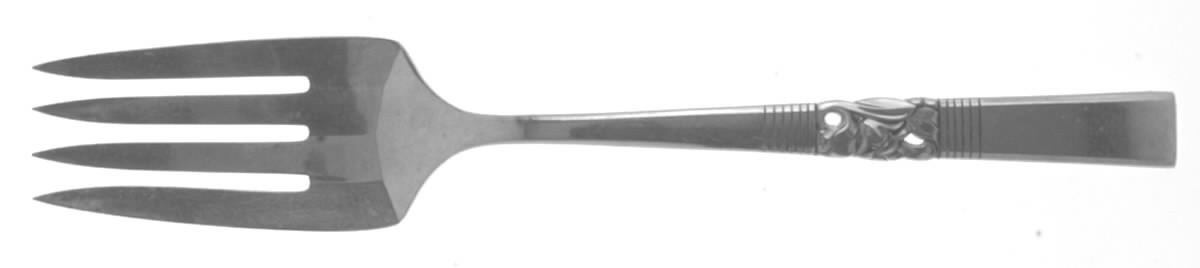 Morning Star (Silverplate, 1948) Medium Solid Cold Meat Serving Fork by Oneida Silver-1