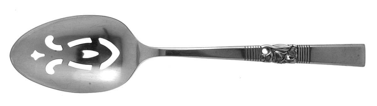 Morning Star (Silverplate, 1948) Pierced Tablespoon (Serving Spoon) by Oneida Silver-1
