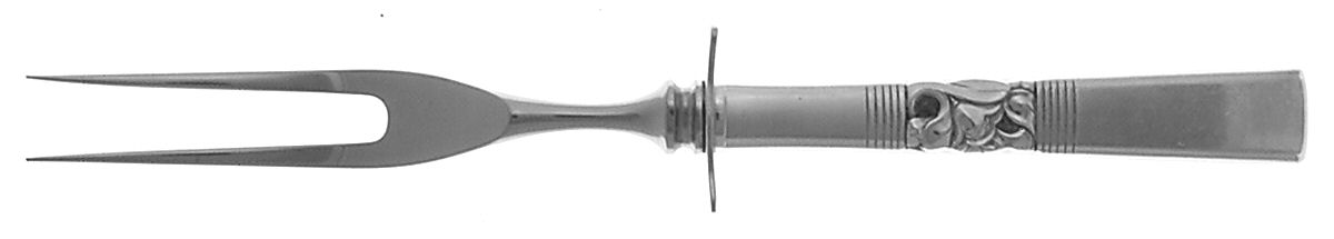 Morning Star (Silverplate, 1948) Small Steak Carving Fork with Stainless Prongs by Oneida Silver-1