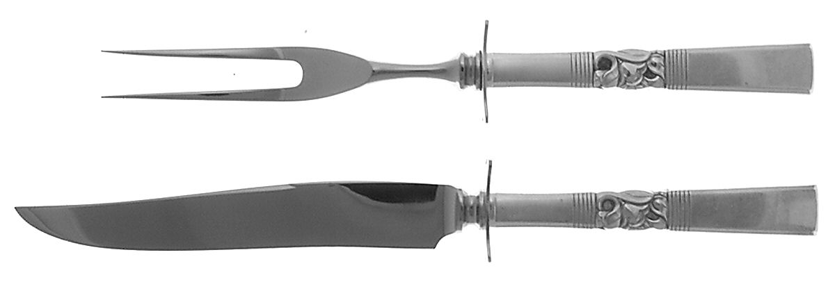 Morning Star (Silverplate, 1948) Small Stainless Blade 2-Piece Steak Carving Set by Oneida Silver-1