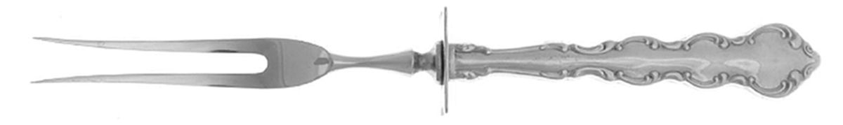 Mozart (Stainless) Small Steak Carving Fork with Stainless Prongs by Oneida Silver-1