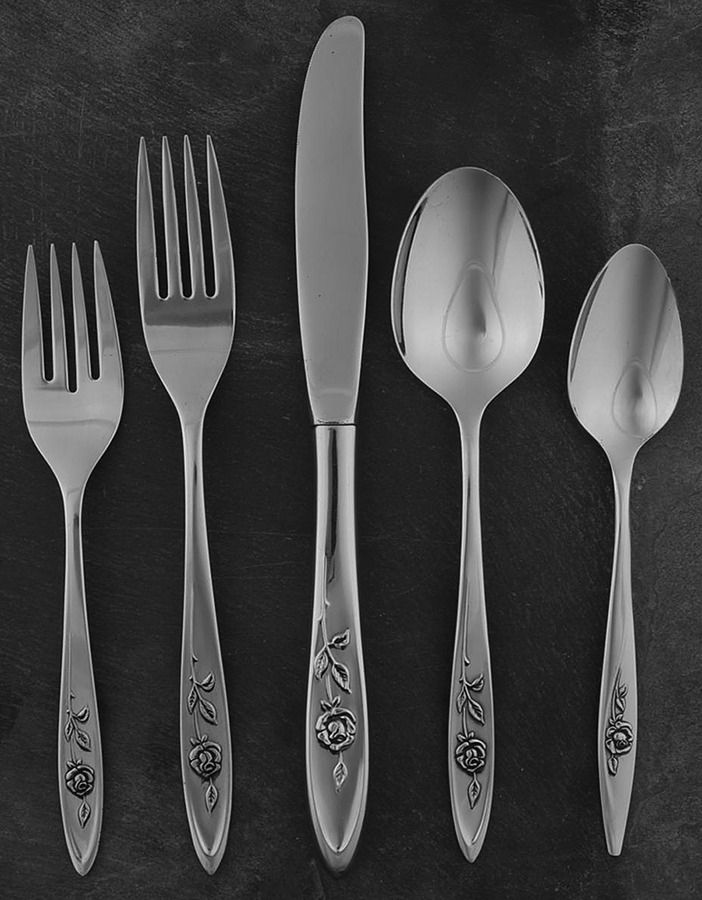My Rose (Stainless) 40 Piece Estate Set by Oneida Silver-1