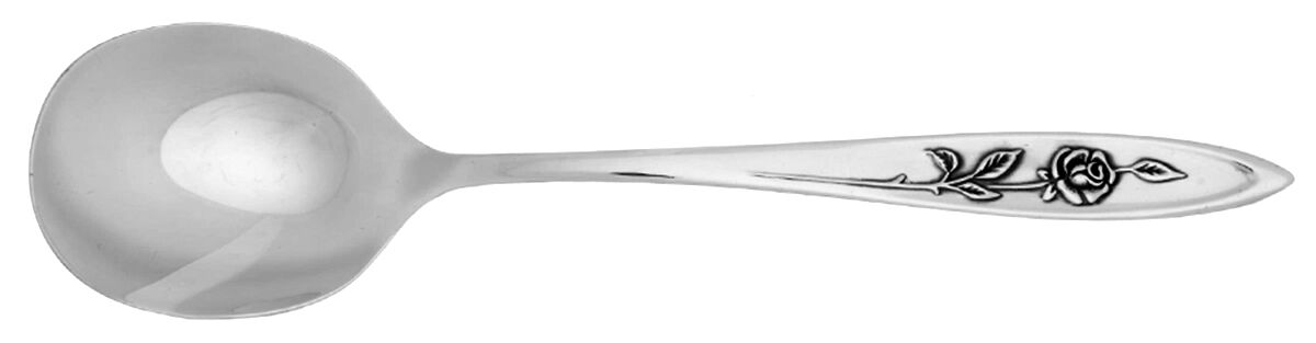 My Rose (Stainless) Round Bowl Soup Spoon (Cream Soup) HC by Oneida Silver-1
