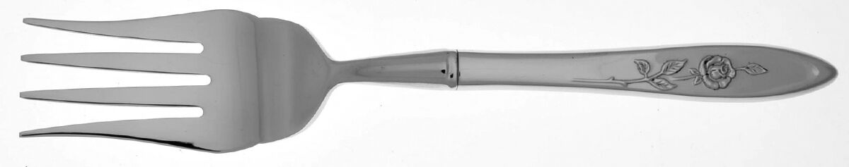 My Rose (Stainless) Cold Meat Fork Large, Stainless Tines HC by Oneida Silver-1