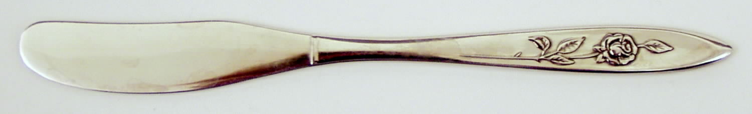 My Rose (Stainless) Flat Handle Butter Spreader by Oneida Silver-1