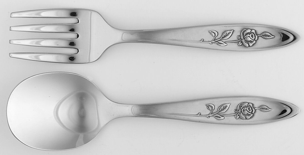 My Rose (Stainless) 2 Pc Baby Set (BF, BS) by Oneida Silver-1