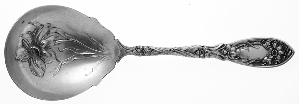 Narcissus (Silverplate, 1908) Solid Smooth Casserole Spoon by Oneida Silver-1