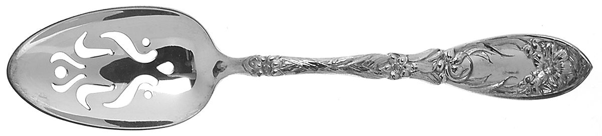 Narcissus (Silverplate, 1908) Pierced Tablespoon (Serving Spoon) CM by Oneida Silver-1