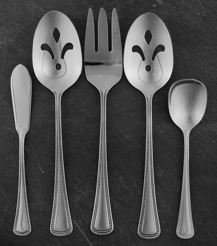 Needlepoint-Beaded Artistry (Stainless) 5 Piece Hostess Set by Oneida Silver-1
