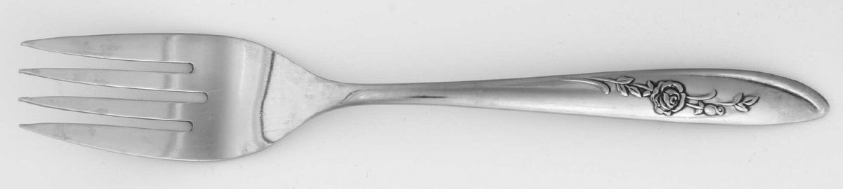 New Era (Stainless, Deluxe, Roses) Individual Salad Fork by Oneida Silver-1