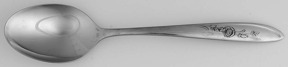 New Era (Stainless, Deluxe, Roses) Place/Oval Soup Spoon by Oneida Silver-1