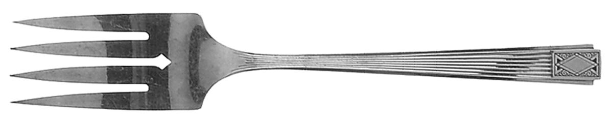 Noblesse (Silverplate, 1930) Medium Solid Cold Meat Serving Fork by Oneida Silver-1