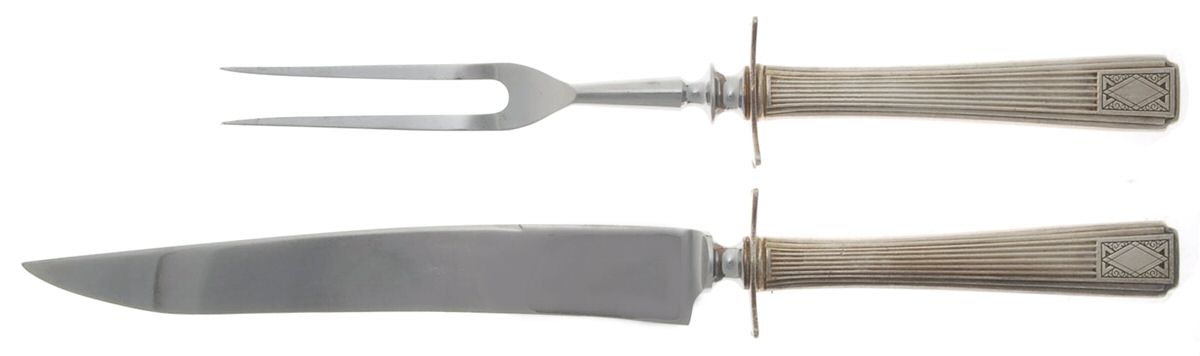 Noblesse (Silverplate, 1930) Small Stainless Blade 2-Piece Steak Carving Set by Oneida Silver-1