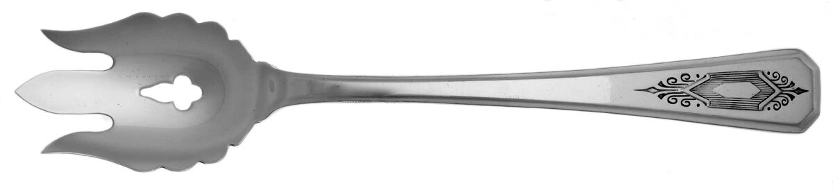 Nuart (Silverplate, 1932) Vegetable Serving Fork Solid  HC by Oneida Silver-1