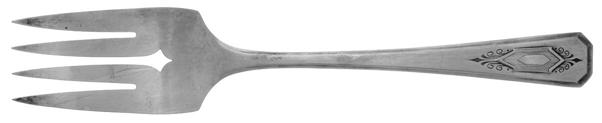 Nuart (Silverplate, 1932) Medium Solid Cold Meat Serving Fork by Oneida Silver-1