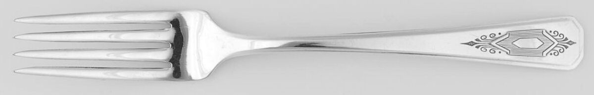 Nuart (Silverplate, 1932) Fork by Oneida Silver-1