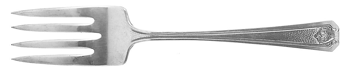 Oakleigh (Silverplate, 1929) Medium Solid Cold Meat Serving Fork by Oneida Silver-1