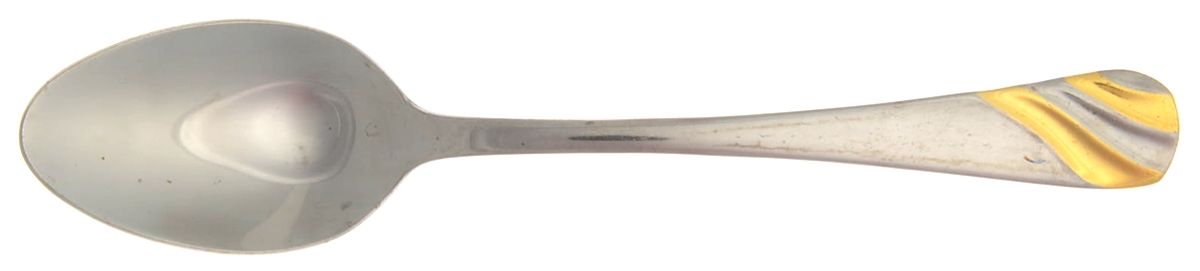 OHS121 (STAINLESS, GOLD ACCT) Place/Oval Soup Spoon by Oneida Silver-1