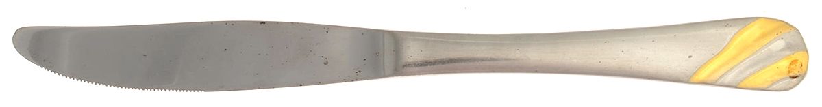 OHS121 (STAINLESS, GOLD ACCT) Modern Solid Knife by Oneida Silver-1