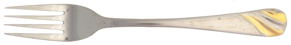 OHS121 (STAINLESS, GOLD ACCT) Fork by Oneida Silver-1