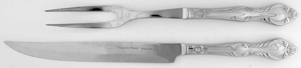 OHS128 (Stainless) Large 2-Piece Roast Carving Set w/Stainless Blade by Oneida Silver-1