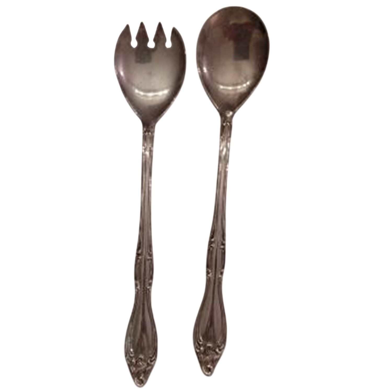 Old South II (Silverplate, 1949) (2 Pc) Solid Salad Set by Oneida Silver-1