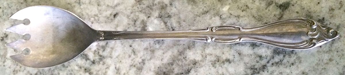 Old South II (Silverplate, 1949) Solid Salad Serving Fork by Oneida Silver-1