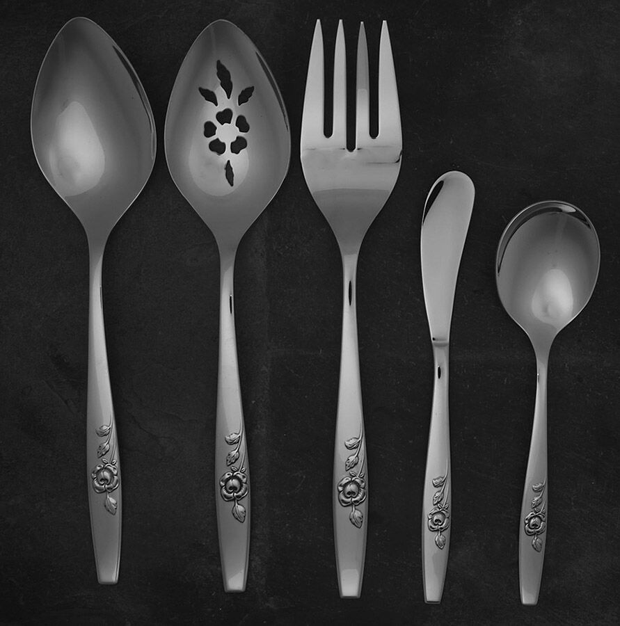 Our Rose (Stainless) 5 Piece Hostess Set by Oneida Silver-1