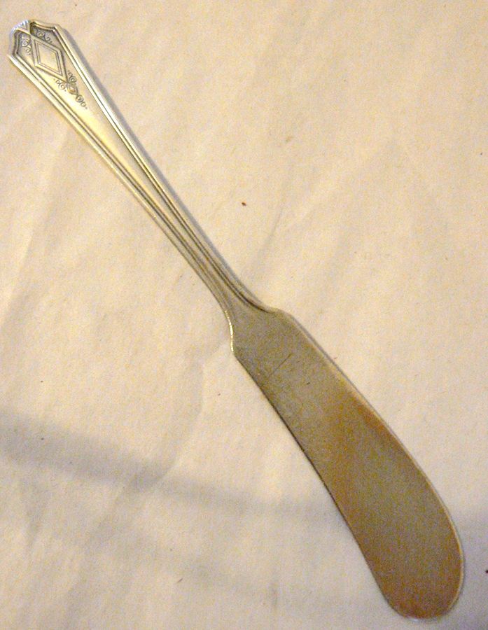 Oxford (Silverplate, 1931) Large Flat Handle Butter Spreader by Oneida Silver-1