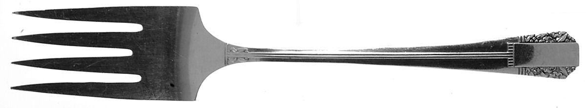 Park Lane (Silverplate, 1936) Medium Solid Cold Meat Serving Fork by Oneida Silver-1