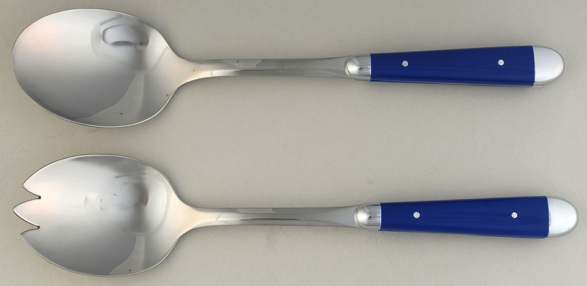 Palette-Cobalt Blue (Stainless) 2 Pc Salad Set with Stainless Bowl by Oneida Silver-1