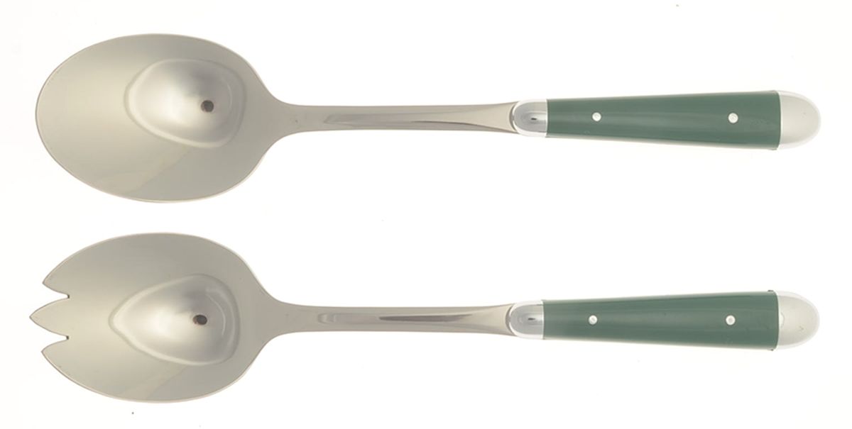 Palette-Hunter Green (Stainless) 2 Pc Salad Set with Stainless Bowl by Oneida Silver-1
