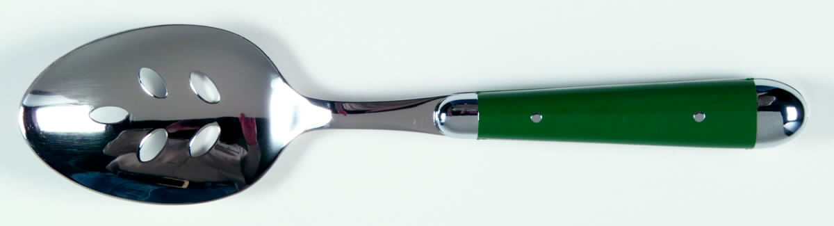 Palette-Hunter Green (Stainless) Pierced Tablespoon (Serving Spoon) by Oneida Silver-1