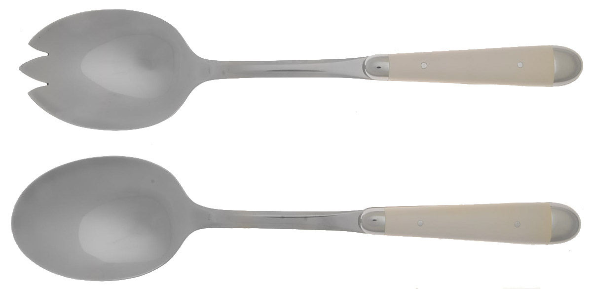 Palette-White (Stainless) 2 Pc Salad Set with Stainless Bowl by Oneida Silver-1