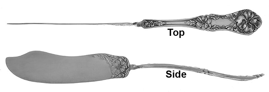 Pansy (Silverplate, 1914) Flat Twisted Handle Master Butter Knife by Oneida Silver-1