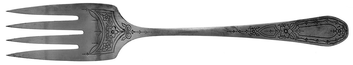 Paul Revere (Silverplate, 1927) Medium Solid Cold Meat Serving Fork by Oneida Silver-1