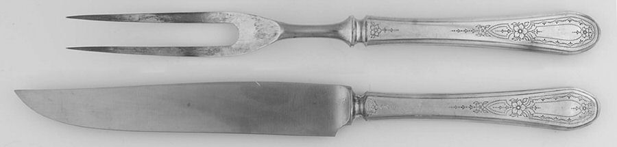 Paul Revere (Silverplate, 1927) Small Stainless Blade 2-Piece Steak Carving Set by Oneida Silver-1