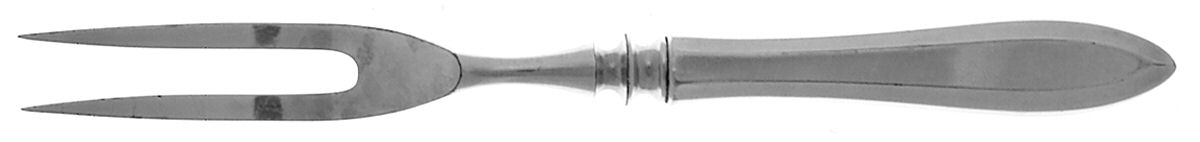 Patrician (Silverplate, 1914) Small Steak Carving Fork, Silverplate Prongs by Oneida Silver-1