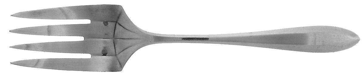 Patrician (Silverplate, 1914) Small Solid Cold Meat Serving Fork by Oneida Silver-1
