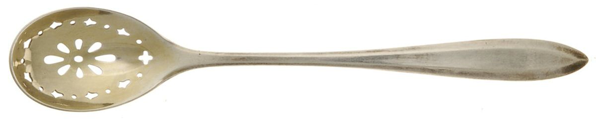 Patrician (Silverplate, 1914) Pierced Bowl Short Handle Olive Spoon by Oneida Silver-1