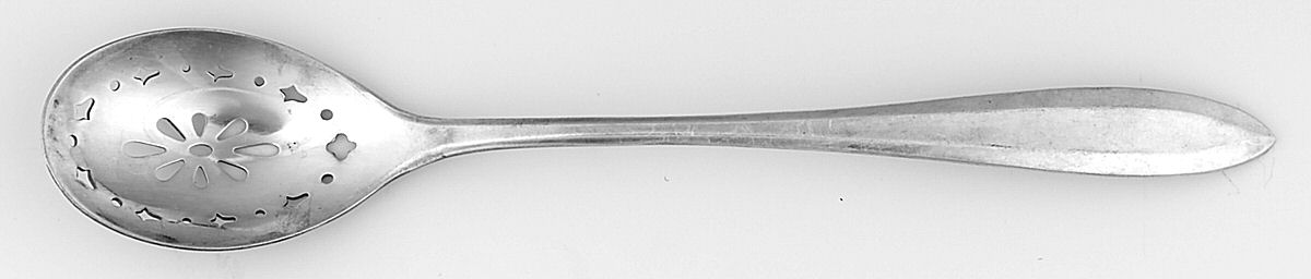 Patrician (Silverplate, 1914) Pierced Bowl Short Handle Olive Spoon by Oneida Silver-1