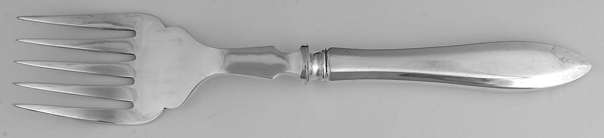 Patrician (Silverplate, 1914) Hollow Handle Fish Serving Fork, Silverplate Tines by Oneida Silver-1