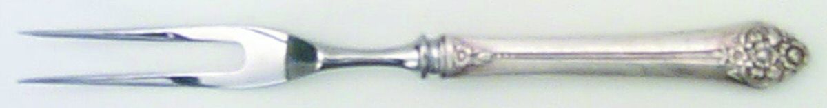 Plantation (Silverplate, 1948) Small Steak Carving Fork with Stainless Prongs by Oneida Silver-1