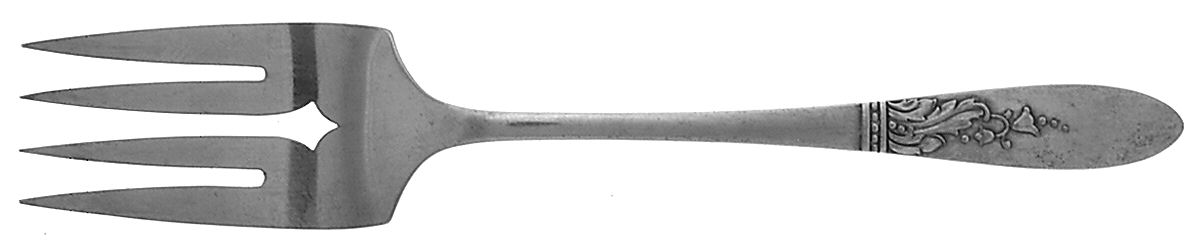 Presentation (Silverplate, 1948) Medium Solid Cold Meat Serving Fork by Oneida Silver-1