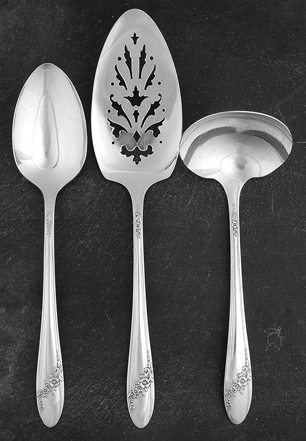 Queen Bess II (Silverplate, 1946) 3 Piece Completer Set by Oneida Silver-1