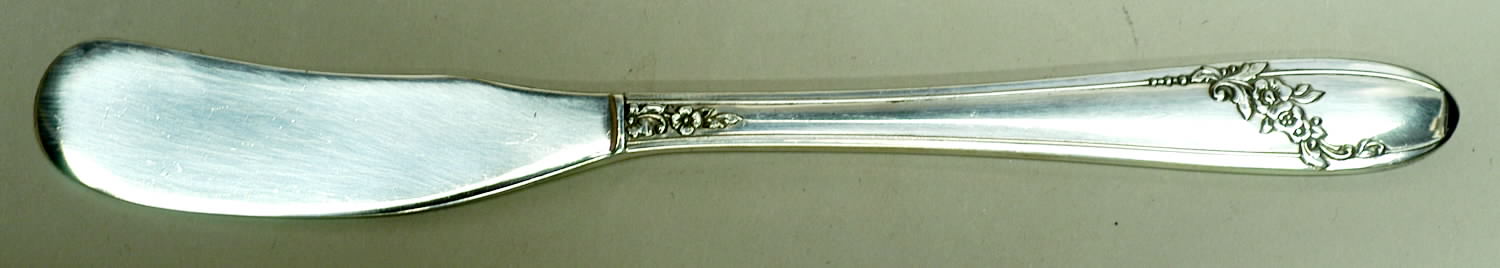 Queen Bess II (Silverplate, 1946) Flat Handle Butter Spreader by Oneida Silver-1