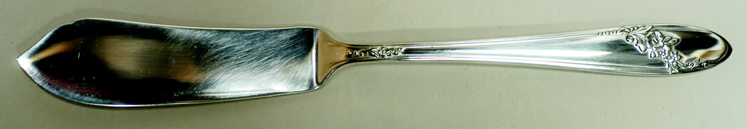Queen Bess II (Silverplate, 1946) Flat Handle Master Butter Knife by Oneida Silver-1