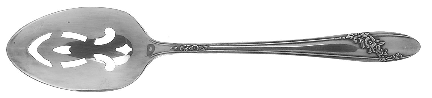 Queen Bess II (Silverplate, 1946) Pierced Tablespoon (Serving Spoon) by Oneida Silver-1