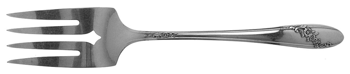 Queen Bess II (Silverplate, 1946) Medium Solid Cold Meat Serving Fork by Oneida Silver-1